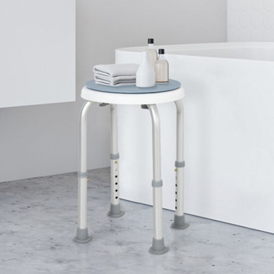 Homcom 360 Degree Swivel Shower Stool W/ Non-Slip Feet, Light Blue - image 1