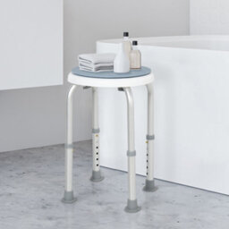 Homcom 360 Degree Swivel Shower Stool W/ Non-Slip Feet, Light Blue