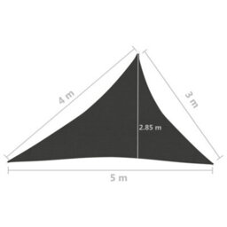 Berkfield Sunshade Sail 160 G/m2 Anthracite 3X4X5 M Hdpe - thumbnail 6