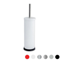Harbour Housewares White Toilet Brush And Holder - Round Brush With Non Slip Base Rust Resistant Toilet Cleaning Brush Set