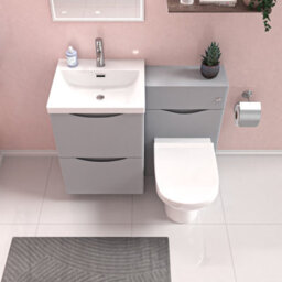 Nes Home Matte Grey 1000mm Freestanding Basin Wc Vanity Unit & Btw Toilet - thumbnail 3