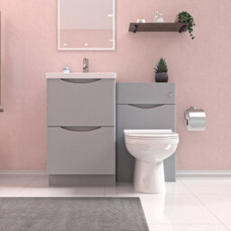 Nes Home Matte Grey 1000mm Freestanding Basin Wc Vanity Unit & Btw Toilet - thumbnail 2