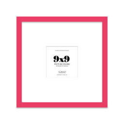 "9X9"" Bright Pink Picture Frame - 9X9"" Square Frame With 6X6"" Mount For 9X9""/6X6"" Pictures Art Deco Style Room Decor, 1 Pack" - thumbnail 1