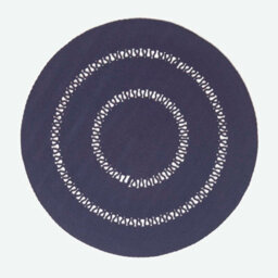 Homescapes Navy Crochet Braided Rug 120Cm Round - thumbnail 1