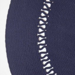 Homescapes Navy Crochet Braided Rug 120Cm Round - thumbnail 3