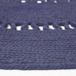 Homescapes Navy Crochet Braided Rug 120Cm Round - thumbnail 4