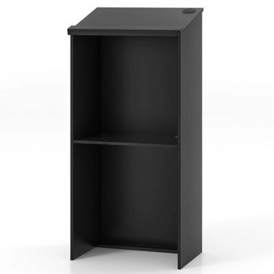 Black Wooden Church Lectern Standing Desk - image 1