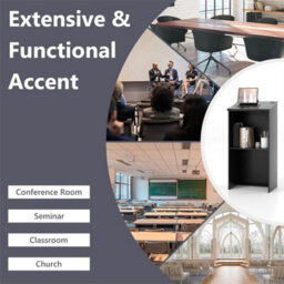 Black Wooden Church Lectern Standing Desk - thumbnail 6