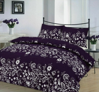 Homes & Linen Charlotte Floral Printed Duvet Quilt Cover Poly Cotton Bedding Set All Sizes