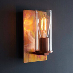 Luxia Brooklyn Glass Flush Wall Light Copper - thumbnail 5