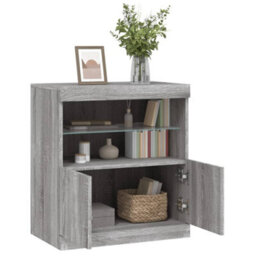 Berkfield Sideboard With Led Lights Grey Sonoma 60X37X67 Cm - thumbnail 5