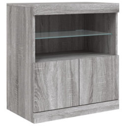 Berkfield Sideboard With Led Lights Grey Sonoma 60X37X67 Cm - thumbnail 3