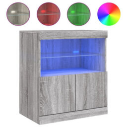 Berkfield Sideboard With Led Lights Grey Sonoma 60X37X67 Cm - thumbnail 2