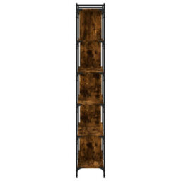 Berkfield Industrial Bookcase 6-Tier Smoked Oak 76X32X192 Cm Engineered Wood - thumbnail 5
