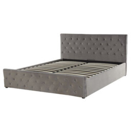 Beliani Ottoman Bed Velvet Amiens 160 X 200 Cm (Eu King Size) Grey - thumbnail 7