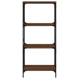 Berkfield Bookcase 4-Tier Brown Oak 59X35X132 Cm Engineered Wood - thumbnail 4