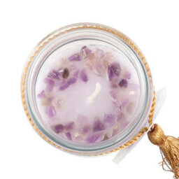 Blackberry Tube Candle With Amethyst Crystals - thumbnail 4