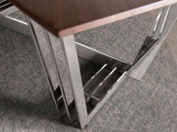 Angel Cerda Stylish Oval Barrel Walnut Dining Table With Chrome Legs - thumbnail 4