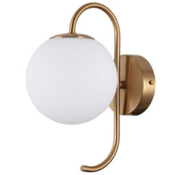 Luminosa Lighting Luminosa Industrial And Retro Wall Lamp Honey Brass 1 Light With White Shade, G9