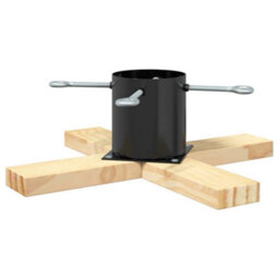 Vidaxl Christmas Tree Stand 1.73 Black 50 X 50 X 16 Cm Solid Pine Wood - thumbnail 6