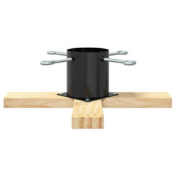 Vidaxl Christmas Tree Stand 1.73 Black 50 X 50 X 16 Cm Solid Pine Wood - thumbnail 5