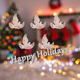 Christmas Tree Decoration Hanging Glitter Dove 6 20X11. Rose Gold - thumbnail 4