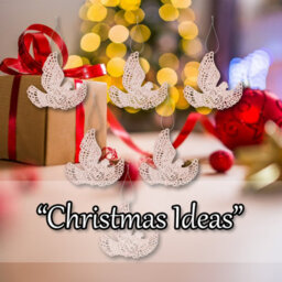 Christmas Tree Decoration Hanging Glitter Dove 6 20X11. Rose Gold - thumbnail 5