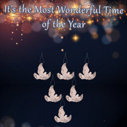 Christmas Tree Decoration Hanging Glitter Dove 6 20X11. Rose Gold - thumbnail 3
