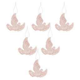 Christmas Tree Decoration Hanging Glitter Dove 6 20X11. Rose Gold - thumbnail 1