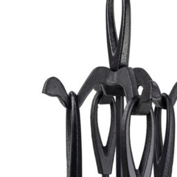 Jvl Jennings 4 Piece Fireplace Companion Set Fire Tools Stand Black - thumbnail 2