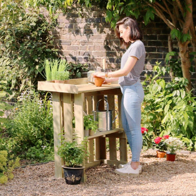 Zest Folding Garden Bar Bbq Wooden Side Table Pallet Potting Table Multi Purpose By Zest Outdoor Living - image 1