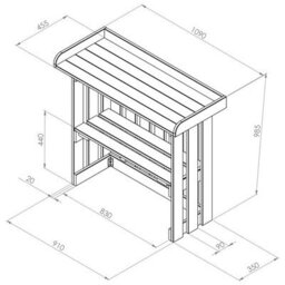 Zest Folding Garden Bar Bbq Wooden Side Table Pallet Potting Table Multi Purpose By Zest Outdoor Living - thumbnail 3