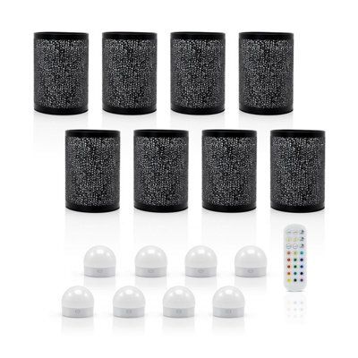 Auraglow Omniance Seraphine Rechargeable Wireless Table Lamp With Remote - Black - 8 Lamps, 8 Light Sources, 1 Remote - image 1