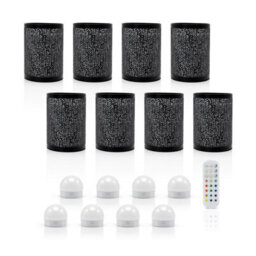Auraglow Omniance Seraphine Rechargeable Wireless Table Lamp With Remote - Black - 8 Lamps, 8 Light Sources, 1 Remote - thumbnail 1