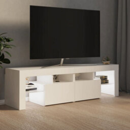 Walplus Tv Cabinet With Led Lights White 140X36.5X40 Cm - thumbnail 4