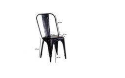 Kingwood Up Cycled Industrial Reclaimed Metal Vintage Dining Chairs In Black - Set Of 2 - thumbnail 2