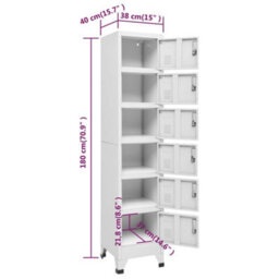 Vidaxl Locker Cabinet Light Grey 38X40X180 Cm Steel - thumbnail 8
