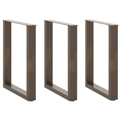 Berkfield Dining Table Legs U-Shaped 3 Pcs Natural Steel 70X(72-73) Cm Steel - image 1