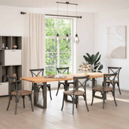 Berkfield Dining Table Legs U-Shaped 3 Pcs Natural Steel 70X(72-73) Cm Steel - thumbnail 2