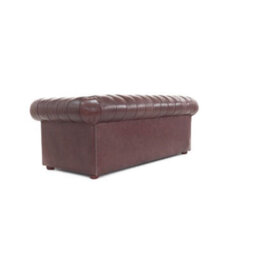 Chesterfield 3 Seater Buttoned Seat Sofa Old English Hazel Real Leather In Classic Style - thumbnail 7