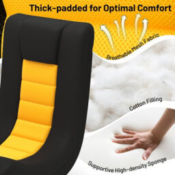 Costway 360 Swivel Gaming Chair Folding Floor Sofa Lazy Sofa Lounge Chair-Yellow - thumbnail 5