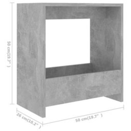 Vidaxl Side Table Concrete Grey 50X26X50 Cm Engineered Wood - thumbnail 3