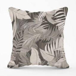 Warren Reed Designer Grey Brown Tropical Leaves Outdoor Cushion 45Cm X 45Cm - thumbnail 1