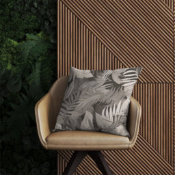 Warren Reed Designer Grey Brown Tropical Leaves Outdoor Cushion 45Cm X 45Cm - thumbnail 2