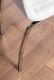 Furniturebox Uk Leonardo Glass And Chrome Metal Dining Table And 6 White Isco Faux Leather Chairs - thumbnail 9