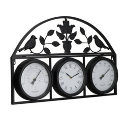 Charles Bentley Shabby Chic Dark Grey Wall Clock With Thermometer & Hygrometer - thumbnail 5