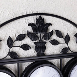 Charles Bentley Shabby Chic Dark Grey Wall Clock With Thermometer & Hygrometer - thumbnail 3