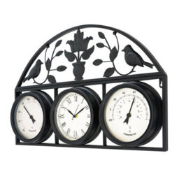 Charles Bentley Shabby Chic Dark Grey Wall Clock With Thermometer & Hygrometer - thumbnail 8