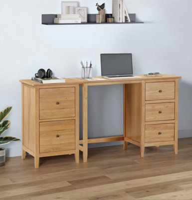 Hallowood Furniture Aston 3 Drawer Desk And Filing Cabinet Set - image 1