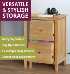 Hallowood Furniture Aston 3 Drawer Desk And Filing Cabinet Set - thumbnail 5
